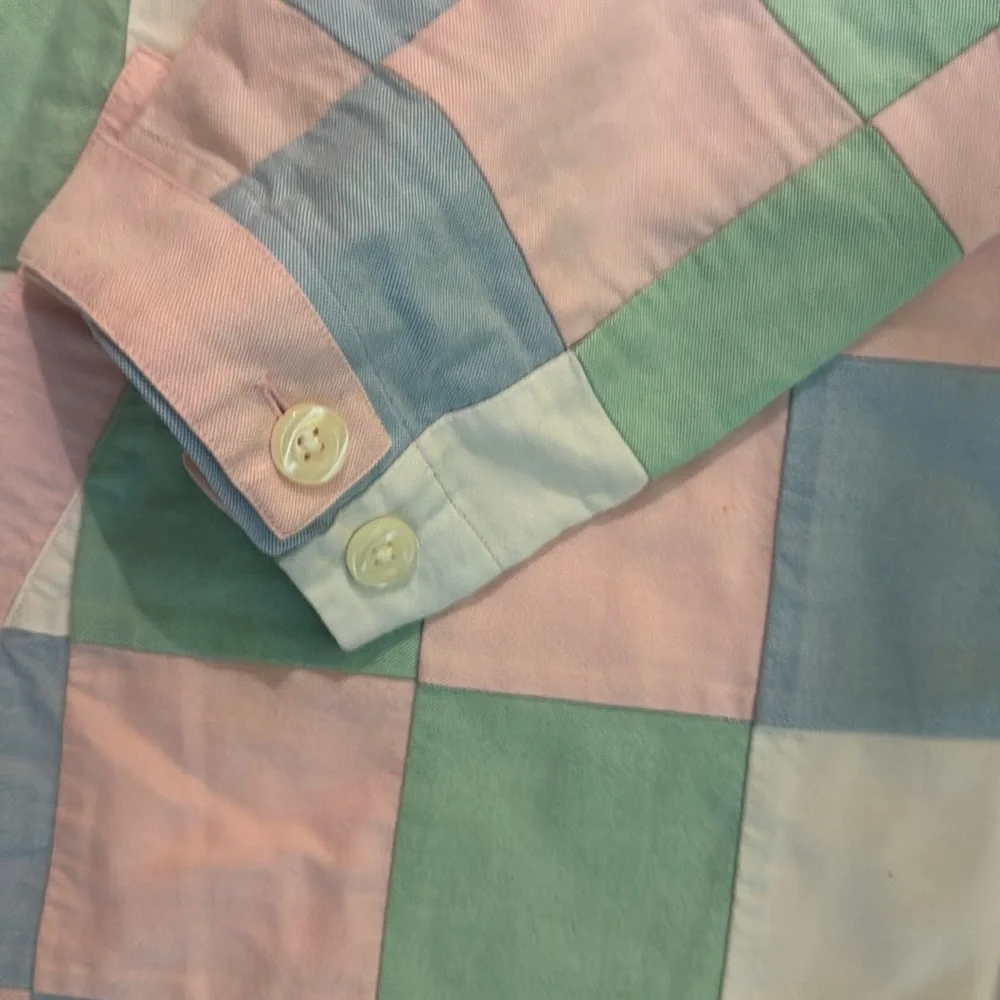 Vineyard Vines Women's Offshore Pastel Oxford Patchwork Hoodie Preppy & Fun! - Picture 12 of 13